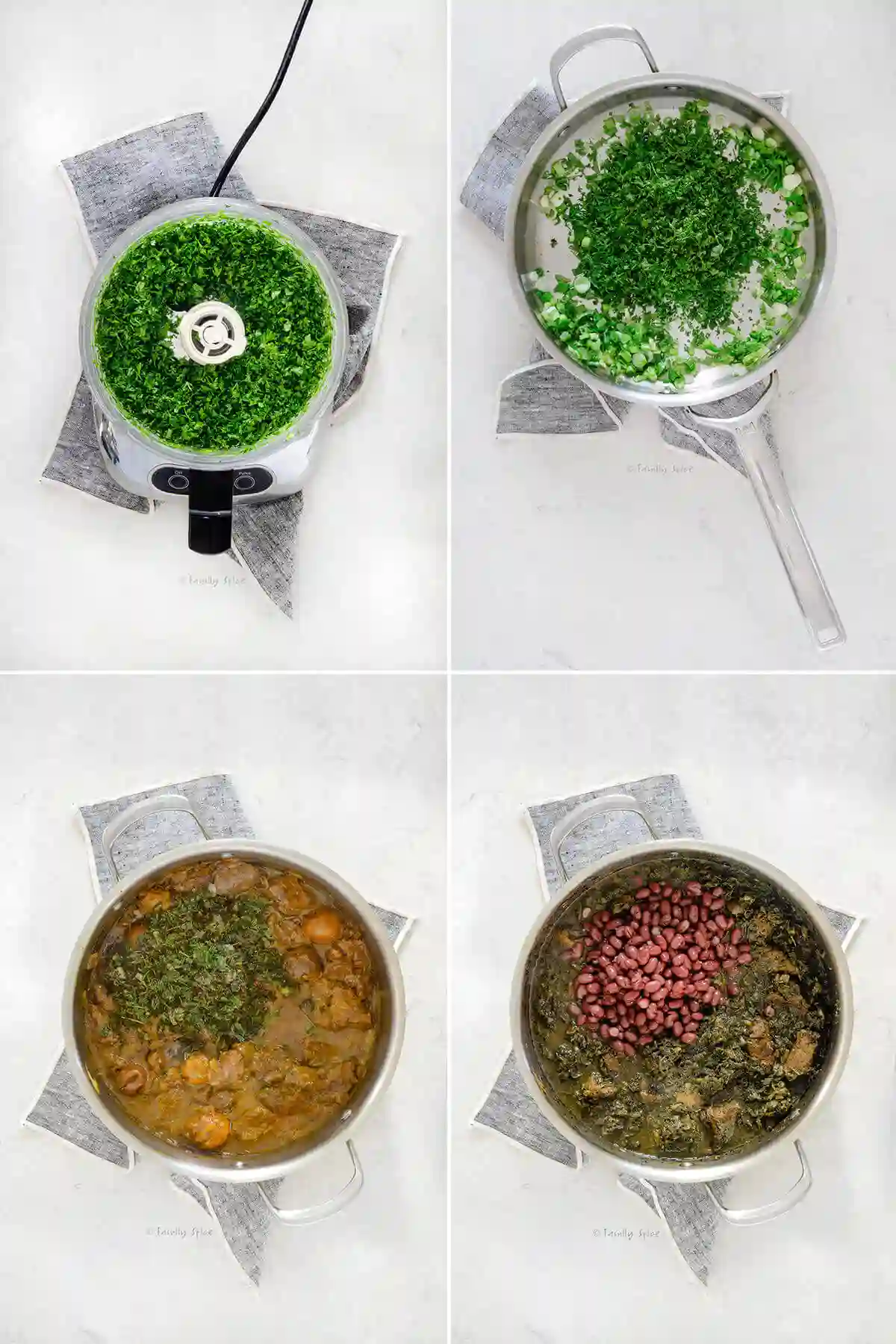 مراحل طرز تهیه قورمه سبزی رستورانی-02