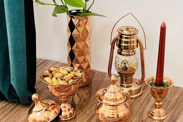 ظروف مسی؛ دکوری مناسب چیدمان کنسول عروس