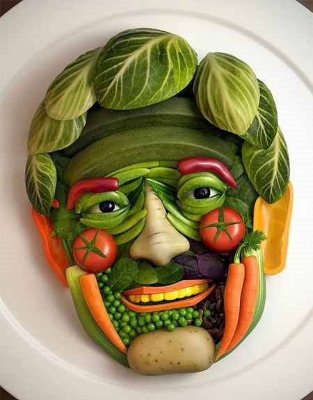 تزیین میوه و سبزیجات برای کودکان - چهره