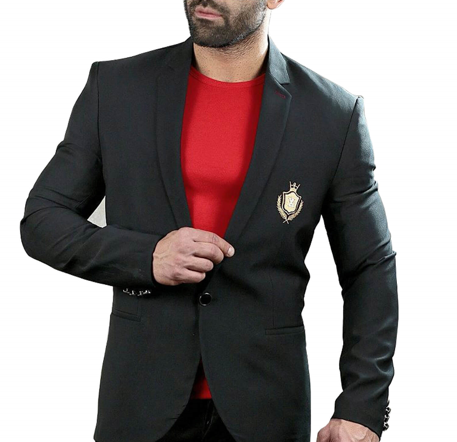 ست کردن کت تک مردانه - تیشرت قرمز