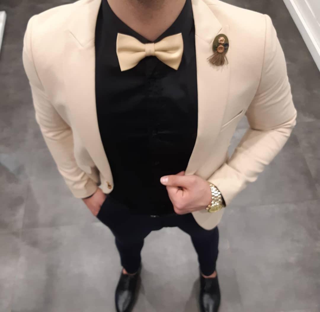 ست کردن کت تک مردانه - کت کرم