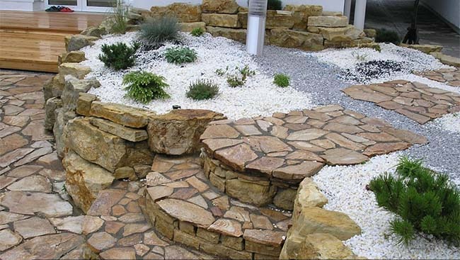 طراحی باغچه با سنگ