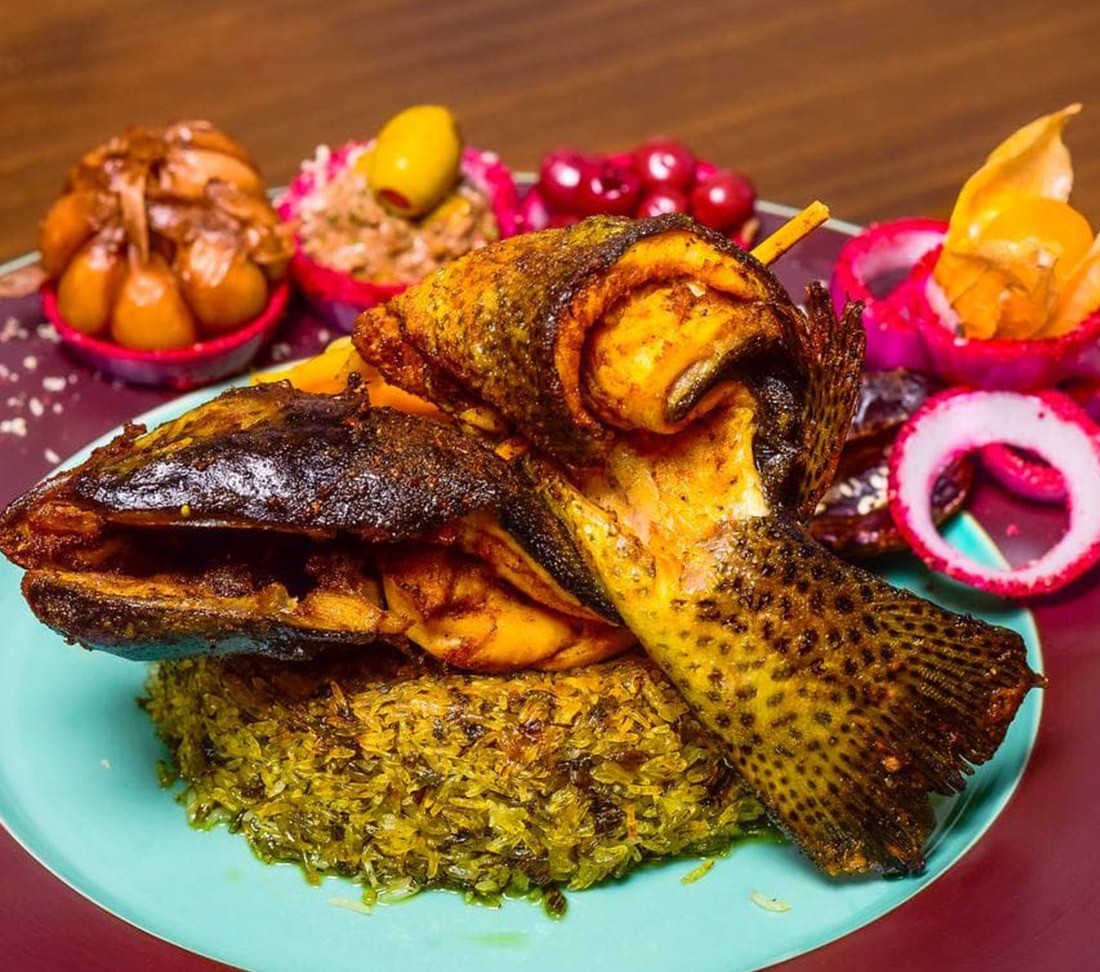 تزیین قزل آلا - سبزی پلو با ماهی چهارشنبه سوری