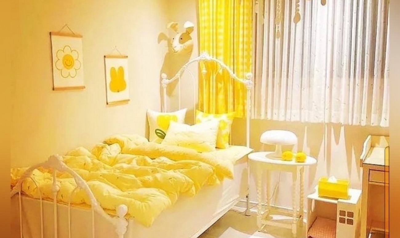 اتاق خواب دخترانه نوجوان - اتاق زرد