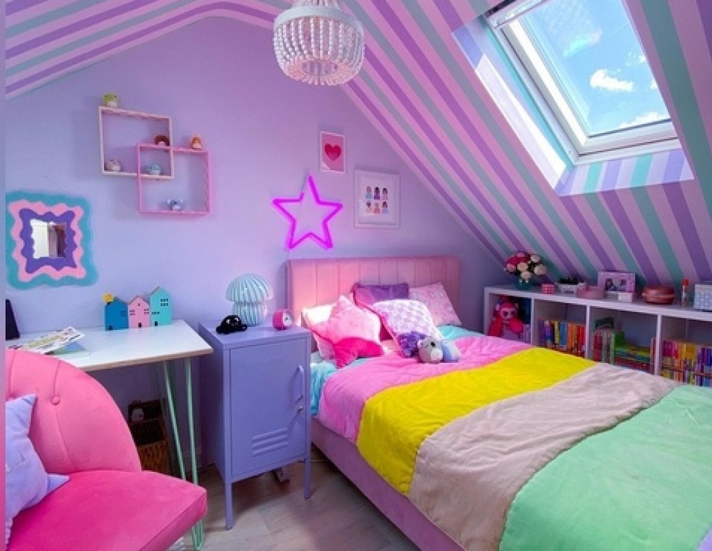 اتاق خواب دخترانه نوجوان - اتاق رنگانگ