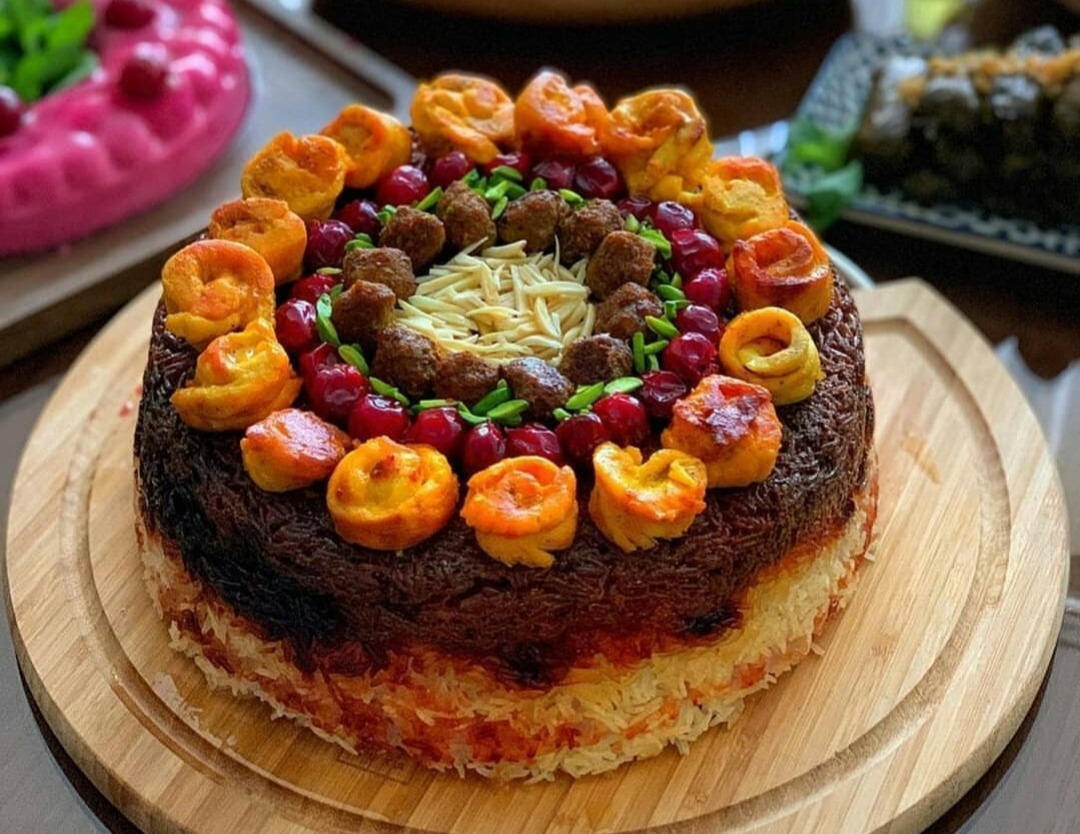 آلبالو پلو با مرغ