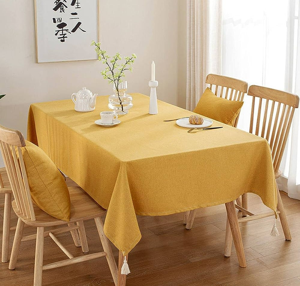 رومیزی زرد - رومیزی مناسب میز