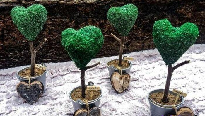 کاشت سبزه به شکل قلب