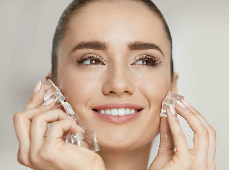 یخ برای لاغری صورت