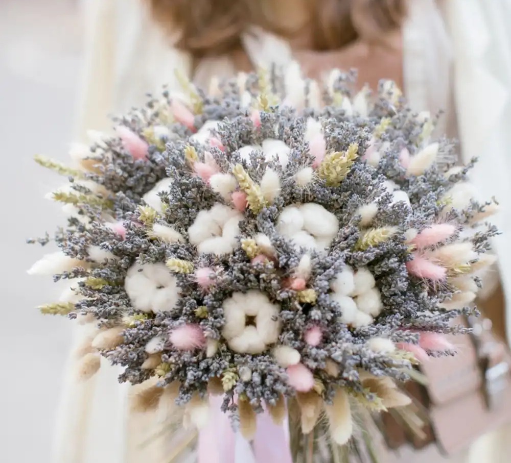 خشک کردن دسته گل عروس