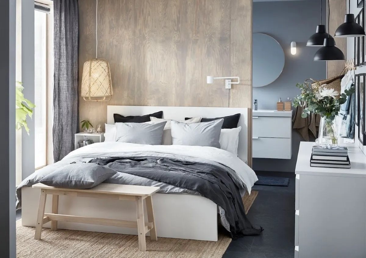 کاغذ دیواری اتاق خواب - چیدمان اتاق خواب کوچک